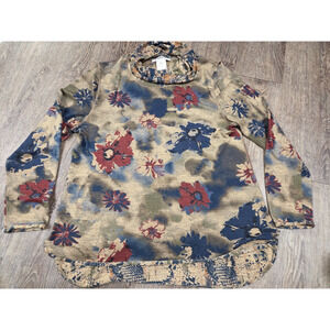 Cubism Thin Stretch Turtleneck Tunic Blouse Long Sleeve Shirt Size Medium